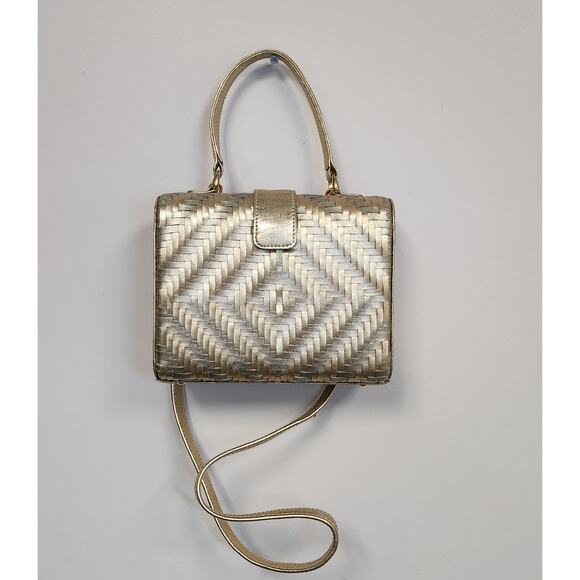 Gold Coast Handbags - Gold Coast Gold/Metalic Woven Leather Design